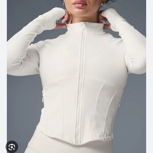 ALO Yoga White Zip-Up Jacket